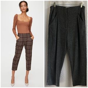 Aritzia Wilfred Chambéry Pant Cropped, Pleated Grey, White, Black Trouser Pants